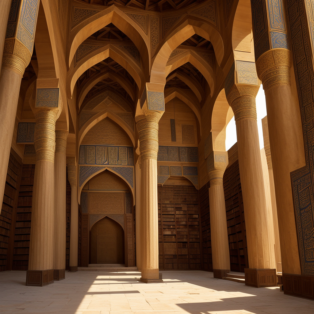 Female scholar in 9th century Baghdad studying astronomical diagrams by candlelight